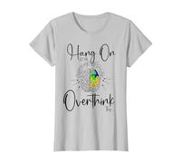 Hold On Let Me Overthink This| Divertente Donna sarcastica Overth Maglietta, Donna, Argento, S