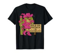 Hold On Partner Im Overstimulated Camicia Cowboy Vintage Maglietta