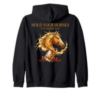 Hold Your Horses Horse Racing Whiskey Drink Felpa con Cappuccio