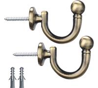 Holdback - Set di 2 fermatende per tende a forma di testa rotonda, con nappe, supporto per finestra, per tende, vestiti, cappotti, asciugamani, colore: bronzo