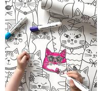 Holden 14070 Colore Me Gatti Carta da Parati per Bambini IN Creativo Divertente