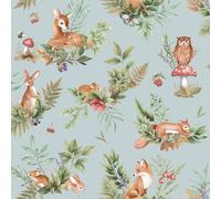 Holden Decor Forest Friends Carta da Parati Blu Cameretta Bambini Rotolo 14120