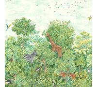 Into The Selvatico Murale Vivaio Holden 99382 Giraffe Tigri Zebre 2.1m X 2.8m