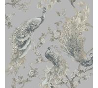 Holden Decor Carta da Parati Menali Pavo 35920 Glitterato Grigio Alta Qualità
