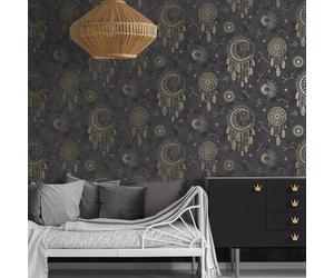 Holden Wallpaper New Metallic Sogno Acchiappasogni Oro Nero 13330