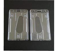 Holder 2pcs hard Badge di plastica doppia carta trasparente titolare della carta verticale della copertura Holder Organizer credito Badge