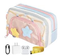 Holdes Astuccio portapenne, stella a cinque punte, organizer per la scuola, estetico, con chiusura lampo, per bambini, studenti, ragazze, artigianato, disegno, scuola, per, Colore: rosa., vedi