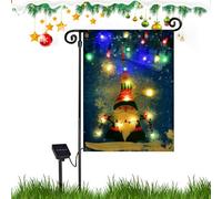 Holdes Bandiera solare a LED, bandiera da cortile, doppia faccia decorativa verticale nessuna dissolvenza bandiera da giardino illuminata solare per la decorazione del patio del giardino