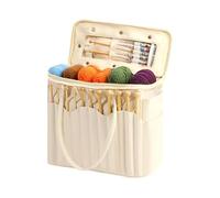 Holdes Borsa per Uncinetto per la conservazione | con Tasche Multiple di Grandi Dimensioni, Borsa da Viaggio a Maglia e all'Uncinetto, per Principianti, Adulti, Mamme, Attrezzi, Ganci e