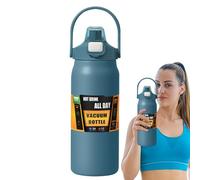 Holdes Bottiglie di acqua isotermiche - 1500 ml - termica impermeabile con cannuccia, bottiglia d'acqua isotermica per mantenere il freddo, per donne, uomini, scuola, sport, casa, viaggi, caffè