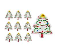 Holdes Bottoni di Natale,10 pezzi Aghi decorativi a forma di albero,Ornamento di Natale in acrilico 2D per lavori fai da te | Per autunno e donna, abbigliamento per le vacanze per bambini