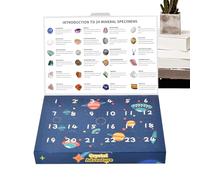 Holdes Calendario 'Avvento in - Calendario del conto alla rovescia di Natale 2025 per bambini con 24 cristalli | Gioia stagionale per la geologia Amici Famiglie entusiasti