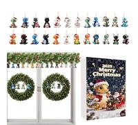 Holdes Calendario dell'Avvento 2025 | 24 giorni Simpatici ciondoli in acrilico 2D | Ciondolo di Natale | per decorazioni festività compleanno uffici casa camera porta finestra scuola