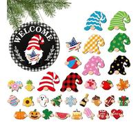 Holdes Cartello Di Benvenuto Con | Ghirlanda In Legno - Decorazioni Con Gnomi Per La Casa,per Casa, Cucina, Parete, Aula, Inverno, Autunno, Vacanza, Natale, Halloween