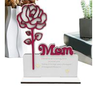 Holdes Decorazione per la festa della mamma, fiori in legno, decorazione per la festa della mamma, decorazione da tavolo, per soggiorno, camera da letto, ufficio, decorazione della casa, idea
