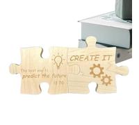 Holdes Decorazioni da tavolo ispiratrici, centrotavola di motivazione, puzzle in legno da ufficio, citazioni ispiratrici, decorazione di incoraggiamento in legno naturale per soggiorno, spazio di