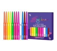 Holdes Eyeliner colorato liquido per eyeliner - 12 colori di alta precisione con punta della penna, impermeabile, fluorescente, accessorio per feste Neon Glow, altamente pigmentato