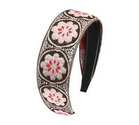 Holdes Fasce in stile boho, fascia larga, con ricami floreali, stile vintage, realizzate a mano, per la maggior parte delle acconciature, da indossare tutti i giorni