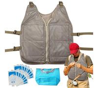 Holdes Giubbotto refrigerante, giubbotto refrigerante, per un'esperienza di raffreddamento, traspirante, con cerniera, per moto, ciclismo, corsa, giardinaggio, c, XXXXXXXXXXL