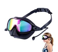 Holdes Maschera da nuoto per bambini, vista panoramica, anti-appannamento con naso, tappi per le orecchie, maschera per 3-14 anni, per la spiaggia, il nuoto, il