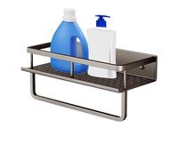 Holdes Organizzatore da parete per bagno, supporto per latta da parete | Mensola galleggiante per parete - Ripiani da parete drenanti con portasciugamani, mensola galleggiante senza fori per parete