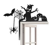 Holdes Pannello angolare per porta di Halloween, decorazione della porta di Halloween,Telaio per porta in metallo con decorazione ad angolo del castello di Halloween | Pannello doppio lato per la
