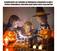 Holdes Portacandele Horror | Figura Cavaliere Senza Testa Halloween - Cavallo in Silhouetta con Albero Morto in Legno per Ingresso Camera