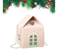 Holdes Scatola per dolcetti di Natale, contenitore per snack di carta, a forma di casa, per feste, per cioccolato, feste di famiglia, ufficio, insegnanti, studenti,