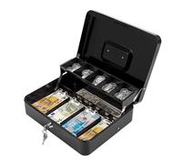 Holdes Serratura a chiave di cassa, Cassa con vassoio per banconote | Vassoio di risparmio di denaro con 2 chiavi,Cassetto registratore di cassa, 4 slot per banconote/5 monete di moneta,
