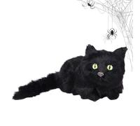 Holdes Statuetta di gatto nera | Scultura decorativa per gatti di Halloween per la casa, graziosa decorazione del soggiorno per ingresso, casa, ufficio, bar, feste