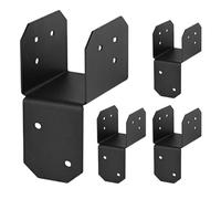 Holdes Supporti per Paletti di Legno, 4 Pezzi Staffe di Montaggio in Acciaio per Giunto Trave, Supporto Ad Alta Portata Per Travi Esterno Per Gazebo Terrazze Giardino Strutture Esterne
