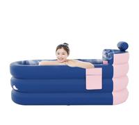 Holdes Vasca da bagno gonfiabile, vasca gonfiabile per adulti, secchio da bagno interno ed esterno, pieghevole, vasca gonfiabile autoportante con funzione portatile per spa adulta con poggiatesta
