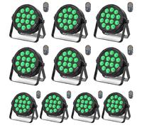 HOLDLAMP 10 pezzi 14 LED Par faro，84W RGBW DMX luce del palco con telecomando Luce da discoteca per DJ Feste Spettacoli Bar Halloween Natale