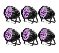 HOLDLAMP 6PCS 18 LED Luce da Palcoscenico, Illuminazione da palco a LED da 200W Faretto 4 in 1 RGBW con DMX-4/8CH per Feste Discoteche Bar Feste familiari Chiese