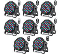 HOLDLAMP 8 PCS Par LED Luci del Palcoscenico RGB, 36 LED Luce di Scena SostegnoTelecomando e DMX-7CH Controllo, con Doppia Staffa Per DJ, Party, Matrimonio, Concerto, Club, Bar