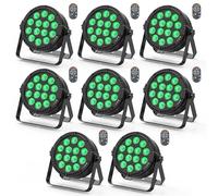 HOLDLAMP 8 pezzi 14 LED Par faro，84W RGBW DMX luce del palco con telecomando Luce da discoteca per DJ Feste Spettacoli Bar Halloween Natale