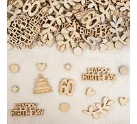 HOLDLEAF 200 pezzi decorazione in legno per 60° compleanno, coriandoli, decorazione da tavolo per 60° compleanno uomo donna