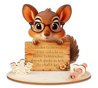 HOLDLEAF Scoiattolo positivo, originale scoiattolo in legno, regalo creativo per soldi in legno, regalo per mutacher, buon miglioramento, idea regalo per uomini, donne