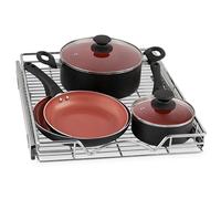HOLDN' STORAGE Organizer estraibile per armadietti, resistente, antiruggine, cassetti estraibili per mobili da cucina, cromato, 35,6 cm di larghezza x 43,2 cm di profondità x 8 cm di altezza, richiede