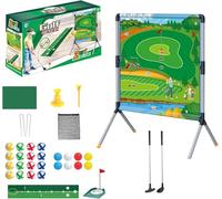 HoldOneLight Golf Chipping - Set da gioco per bambini e adulti, per interni ed esterni, con bersaglio, 2 mazze da golf, 24 palline e supporto