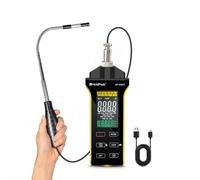 HOLDPEAK Anemometri professionale a filo caldo - Misuratore digitale preciso della velocità del vento per CFM/CMM, con misurazione della temperatura, sonda telescopica, display illuminato ed