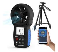 HoldPeak, anemometro portatile Bluetooth con supporto, misuratore di velocità del vento digitale, dispositivo di misurazione della temperatura del flusso d'aria CFM per HVAC per tiro a vela all'aperto