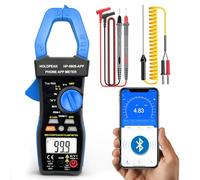 HoldPeak Pinza Amperometrica Professionale True-RMS con APP Connect, 6000 Conta Multimetro HP-580S-APP Auto Ranging, NCV 1000A AC/DC Volt ohm Resistenza Capacità Continuità Temperatura Diodo