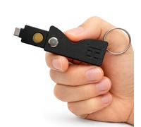 HOLDTAG Portachiavi compatibile con YubiKey 5 NFC e 5C NFC - Custodia antiurto in plastica, con design girevole, custodia rigida, supporto resistente (non inclusa chiave di sicurezza), Nero , Estándar