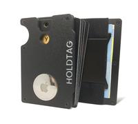 HOLDTAG Portafoglio Airtag Yubikey - Porta carte Slim Minimalista con Blocco RFID, Mini Card compatibile con YubiKey 5 NFC e 5C NFC (non include chiave di sicurezza o tracciatore), Nero , Pequeña de