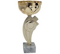 Hole Gadget Coppa Trofeo Personalizzabile con Base in Marmo e Targhetta in Metallo Omaggio, per Calcio, Fantacalcio, Padel, Basket, Sport, Scuola, Concorsi e Premi di Ogni Genere (13.211)