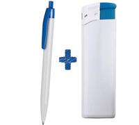 Hole Gadget ® | Penne Personalizzate + Accendini Personalizzati, Kit Convenienza Ideali come Gadget Personalizzati Promozionali per Aziende, Fiere ed Omaggio a Clienti, Matrimonio o Compleanno (100)