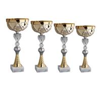 Hole Gadget | Set 4 Premiazioni Personalizzate Coppa Trofeo con Targhetta Inclusa Trofei e Coppe Varie Misure per Sporto, Calcio, Basket, Volley, Eventi Sportivi, Fantacalcio 12.039