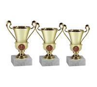 Hole Gadget | Set Premiazioni Sportive Personalizzate - da 3 a 5 Coppe Trofeo Targhetta Metallo Stampata - Coppa per Tornei, Calcio, Club, Competizioni, Fantacalcio - Premio Vincitori (13.309)