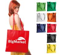 Hole Gadget ® | Stock 50 Shopper Personalizzate in TNT con Logo, Borse Gadget Aziendali per Omaggi a Clienti, Buste Shopping Bag Pubblicitarie Ecologiche 42x42 cm PG150